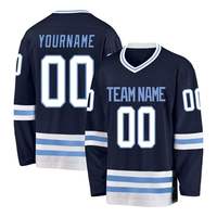 Maillot de hockey sur glace personnalisé unisexe, col en V, impression par sublimation intégrale, respirant, anti-humidité, anti-bactérien, polyester, taille plus