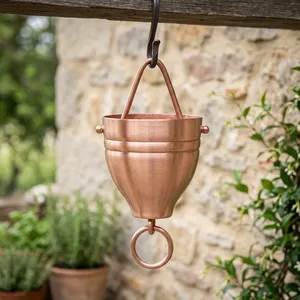 Chaîne de pluie décorative en cuivre pour gouttière, cascade extérieure pour jardin et maison, chaîne de récupération d'eau de pluie suspendue - Product Image 3