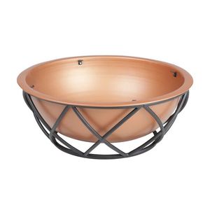 Brasero extérieur en cuivre fait main, bol chauffant en métal durable, centre de table élégant pour jardin et patio, idéal pour les soirées en famille - Product Image 3