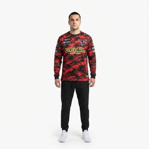 Maillot de sport unisexe personnalisé OEM pour l'e-sport, en maille sublimée 140-160 GSM, motif camouflage, haut de tournoi gaming, Gamertag, sponsor important, anti-humidité - Product Image 1