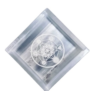 wholesale natural stone top selling charging crystals <b>healing</b> selenite stone gemstone charging energy 8 inch box bowl charging - Product Image 2