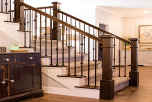 Tapa de poste de escalera de roble rojo tradicional, pieza de escalera de madera maciza, diseño de parte superior cuadrada, ecológica, duradera, segura, fácil instalación, 1 año de garantía - Product Image 6