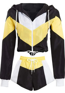 Conjunto Deportivo Cortavientos de Moda para Mujer, Material de Nailon/Poliéster, Conjunto de 2 Piezas con Cremallera y Tela Personalizable - Product Image 4