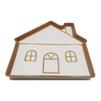 Ensemble de plateaux de service en céramique en forme de maison de campagne, motif de Noël, assiette à collation minimaliste, vaisselle décorative pour la cuisine