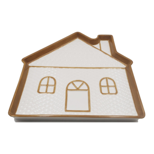 Juego de Bandejas de Cerámica con Forma de Casa de Campo, Plato para Aperitivos Minimalista con Diseño Festivo, Vajilla Decorativa para Mesa de Cocina - Product Image 2