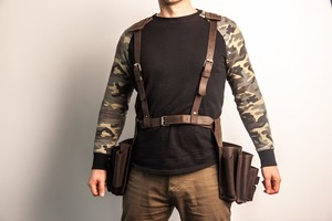 Leather <b>Tool</b> <b>Belt</b> With Multiple Pockets For <b>Tools</b> And Screwdrivers Workwear Accessory - Product Image 4