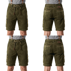 Pantalones Cortos Bávaros de Gamuza Verde Oliva Personalizados para Hombre, Pantalones Cortos de Cuero Tradicionales Bordados para Festivales, Fabricante OEM - Product Image 4