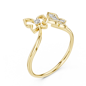 Anillo de Mariposa con Diamante Cultivado en Laboratorio, Chapado en Rodio, Oro Blanco de 18 Quilates, para Compromiso, Boda, San Valentín, Uso Diario - Product Image 6