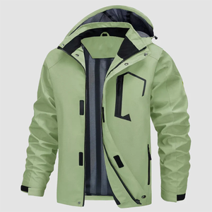 Chaqueta Cortavientos Impermeable Ligera Unisex de Primera Calidad con Cremallera y Capucha Desmontable para Senderismo, Pesca, Viajes y Protección Contra el Viento y la Lluvia - Product Image 1