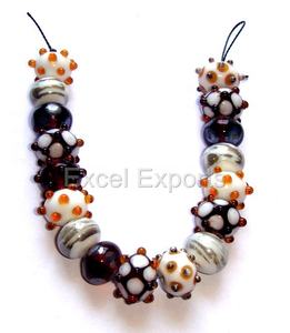 Cuentas de cristal multicolores hebras hechas a mano negro azul y rosa cuentas decorativas para la fabricación de joyas-producto a granel - Product Image 3