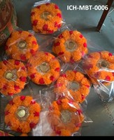 Guirlande de Diyas aux Fleurs de Souci, Meilleures Ventes, Décoration Ethnique Indienne Traditionnelle pour Fêtes, Pooja, Temple, Mariage