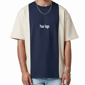 Camiseta de Hombre de Estilo Único Hip Hop, Informal de Verano, 2 Tonos, 100% Algodón, Talla Grande, Transpirable, con Estampado Digital - Product Image 1