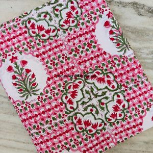 Tela de Algodón Cambray Estampada a Bloque 60x60 cm, Tela de Algodón con Estampado Tradicional Jaipuri, Tela de Algodón Estampada a Bloque, Algodón Suave para la Piel - Product Image 3