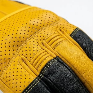 Guantes de Cuero para Ciclismo, Dedos Completos, Color Amarillo, Transpirables, Cierre de Velcro, para Hombre, Verano - Product Image 6