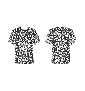 T-shirt à manches courtes pour homme, imprimé léopard, coupe classique, col rond, décontracté, en polyester tricoté - Product Image 1