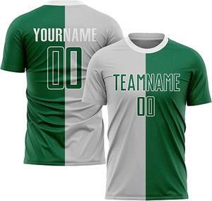Custom Green White Soccer Jersey Set Sublimated Print Moisture Wicking Polyester Unisex Adult Team Apparel Short Sleeve - Product Image 4