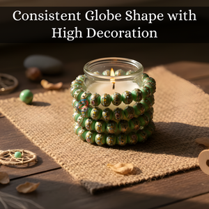 Perles en verre artisanal de 12 mm de couleur vert menthe |   Bijoux décoratifs de style gâteau de mariage à motif floral |   Compatible avec les supports de 8 pouces - Product Image 5