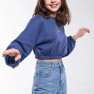 Manufacturer Women's Custom Organic Cotton Crop Top Jogger hoodie Sweatshirt 2 Piece Jogging Track Suit Hoodie Set women - Product Image 3