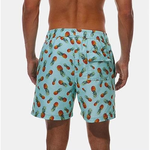 Bañadores de hombre con estampado de piña, de secado rápido, con cordón, pantalones cortos de playa informales, tejidos, de cintura media - Product Image 3