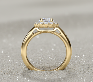 Anillo de Compromiso con Halo de Diamantes Cultivados en Laboratorio Stonewels, con Engaste de Puntas en Oro de 14K, Anillo Nupcial de Lujo Certificado - Product Image 2