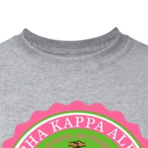 Camiseta Bordada para Mujer, Color Gris Jaspeado, Manga Corta, Cuello Redondo, Informal, con Emblema Redondo Rosa y Verde en el Pecho, Top de Algodón para Dama - Product Image 3