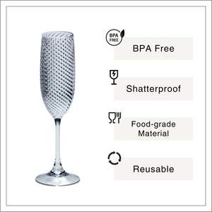 [Holar] Vasos de Champán de Plástico Irrompible con Diseño de Espiral de 5oz, Hechos en Taiwán, para Fiestas, Bodas, Brindis, Junto a la Piscina - Product Image 2