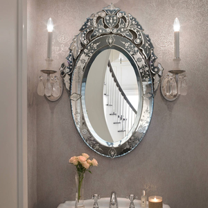 กระจกติดผนังสไตล์โบราณสุดหรู |   กระจกตกแต่งสไตล์เวนิส |   กระจกบาร็อคโบราณขนาดใหญ่สำหรับห้องนั่งเล่น ห้องนอน และทางเดิน - Product Image 1