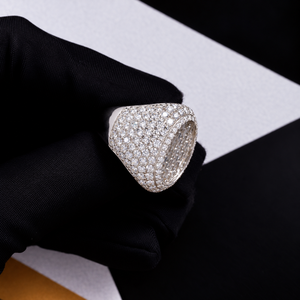 Bague pour homme en argent 925 avec moissanite taille baguette et ovale, entièrement pavée, large, de luxe, de créateur - Product Image 3