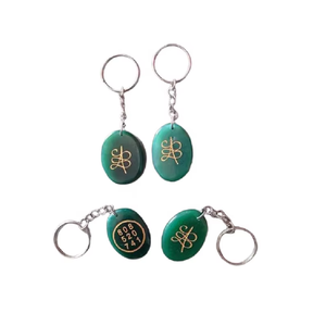 Llavero de cristal de alta calidad con símbolo de la Fortuna (Zibu) y la Palabra del Dinero en Jade Verde, regalos para mujer, venta al por mayor - Product Image 5