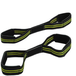 Sangles de musculation en néoprène personnalisables avec logo, forme 8, haute élasticité, écologiques, réglables, à double boucle pour la gym - Product Image 4