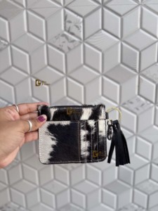 New Arrival Handmade Cowhide Leather Coin Purse Stylish Unisex Western Zipper Closure Hand tooled Slim Wallet Turquoise Colour - Product Image 4