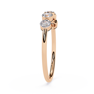 แหวนเพชรทรงกลมแบบซ้อนได้สำหรับผู้หญิง ทองคำแท้ 14k เหมาะสำหรับเป็นของขวัญในโอกาสหมั้น วันครบรอบแต่งงาน และงานแต่งงาน - Product Image 4
