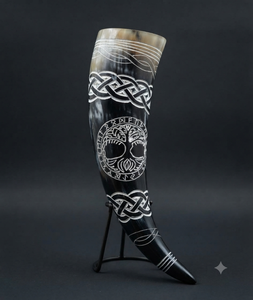 Carved Antique Viking Drinking Brass <b>Horn</b> Natural <b>Buffalo</b> <b>Horn</b> Polished Carved Antique Drinking <b>Horn</b> - Product Image 2