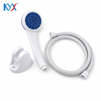 Ensemble de pommeau de douche manuel en plastique avec tuyau résistant au gel et support mural pour salle de bain, remplacement de douche