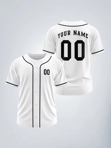 Maillot de baseball personnalisé avec nom et numéro d'équipe, impression par sublimation 3D, col en V court, protection UV, pour hommes et femmes, respirant et séchage rapide pour l'été - Product Image 5