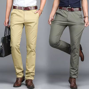 Stylish Canvas Chino Pant <b>Men's</b> 100% Cotton Anti-Pilling & Breathable Mid Waist Casual Wear OEM Service High Quality Custom Logo - Product Image 1