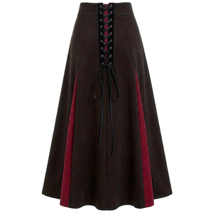 Jupes midi évasées personnalisées avec logo pour femmes, vente en gros, couleur unie, décontractées, longues, pour femmes - Product Image 4