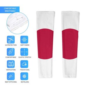 Mangas de Ciclismo Blancas y Rojas con Bloques de Color, Anti-UV, Unisex para Adultos, Par de Mangas Elásticas Deportivas para Gimnasio, Entrenamiento, Fitness - Product Image 2
