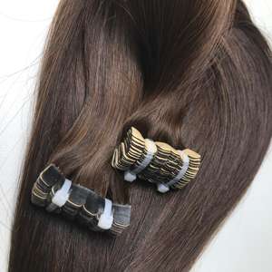 Venta al por mayor 100% Extensiones de Cabello Humano Virgen Vietnamita Super Doble Dibujado Bonestraight Cuerpo Onda Peluca Colores Cinta - Product Image 1