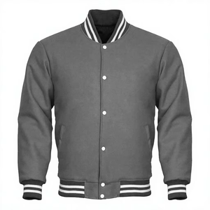 Blouson Bomber Varsity en Gros avec Manches en Similicuir, Poignets Côtelés et Coupe Décontractée pour Commandes de Vêtements Personnalisés - Product Image 6