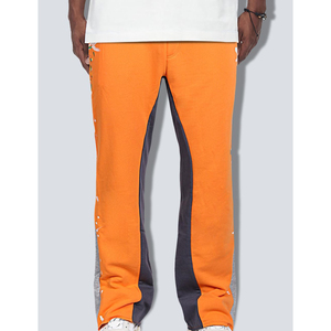 Top Selling Custom Men's Flared <b>Jogger</b> Men's Pants Washed Casual Baggy Sweat Trouser Elastic Waistband <b>Stacked</b> Sweatpants - Product Image 1