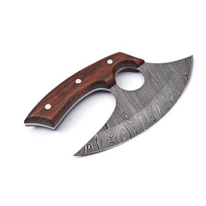 Cuchillo de Cocina Tipo Hacha de Acero de Damasco Hecho a Mano con Mango de Madera de Palisandro de Color Personalizado para Cortar Verduras y Carne - Product Image 3