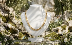Divyoro Gold Plated Figaro <b>Chain</b> Necklace Unisex Classic Style Zinc Alloy Jewelry <b>Chain</b> - Product Image 4