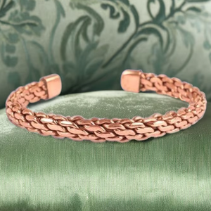 Fancy Wire Woven <b>Copper</b> <b>Magnetic</b> Wellness Cufflink Bijoux Fashion Therapeutic Cuff for Meditation Fashion & Yoga New bizuteria - Product Image 1