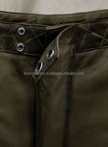 Moda para hombre Western American Genuine Burnt Leather Pants Biker Leather Pants Black Laces Pantalones de cuero para hombre. - Product Image 4