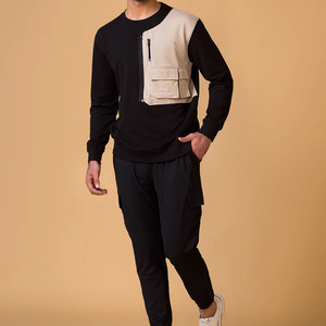 Conjunto Deportivo Casual de 2 Piezas para Hombre, Chaqueta con Cierre de Cremallera y Pantalones con Cintura Elástica, Estampado de Leopardo Jacquard, Spandex/Poliéster, Manga Larga - Product Image 5