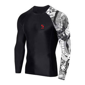 Solid Trader Premium Fit Long Sleeve Sports Top Ergonomic Seams High Elasticity Breathable <b>Compression</b> Activewear Rash Guard - Product Image 1