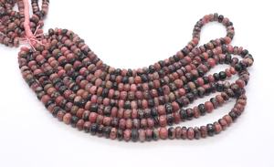 Cuentas redondas lisas de rodonita natural de 6-7 mm, hilo de 16 pulgadas, cuentas de piedras preciosas de rodonita de alta calidad para la fabricación de joyería. - Product Image 6