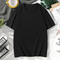 T-shirt décontracté pour homme, col rond, manches courtes, logo frontal, personnalisé OEM, 180g, polyester/coton CVC, grande taille, respirant, anti-rétrécissement