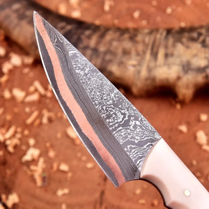 Cuchillo de Caza y Camping LEGACY BLADES de Acero de Damasco y Cobre, Hoja Fija, Punta Caída, Mango de Madera, Hecho a Mano, Grado Industrial, 3 Años de Garantía - Product Image 2